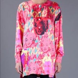 Rare Escada Andy Warhol Marilyn Monroe Silk Shirt